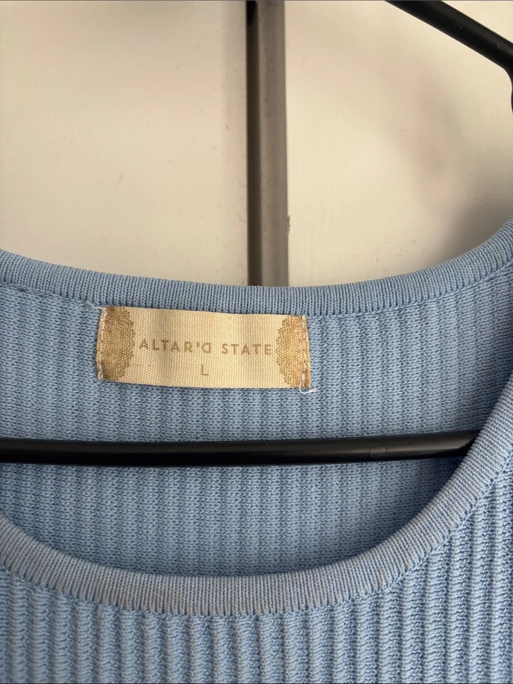 Altar'd State Light Blue Ribbed Tank Top - Picture 2 of 3
